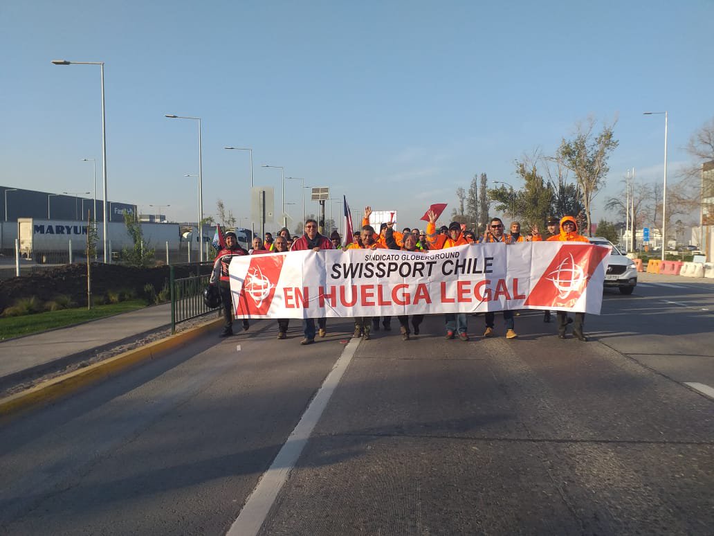 La ETF apoya a los/as trabajadores/as de Swissport en huelga en Chile